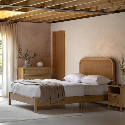 Bibury Bed 4′6″ Double – Natural MDF – 150mm under-bed clearance (view 2)