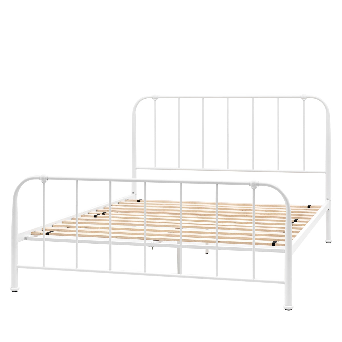 Loughton Bedstead Ivory 5′ King – White Mild Steel – 275mm under-bed clearance (view 5)