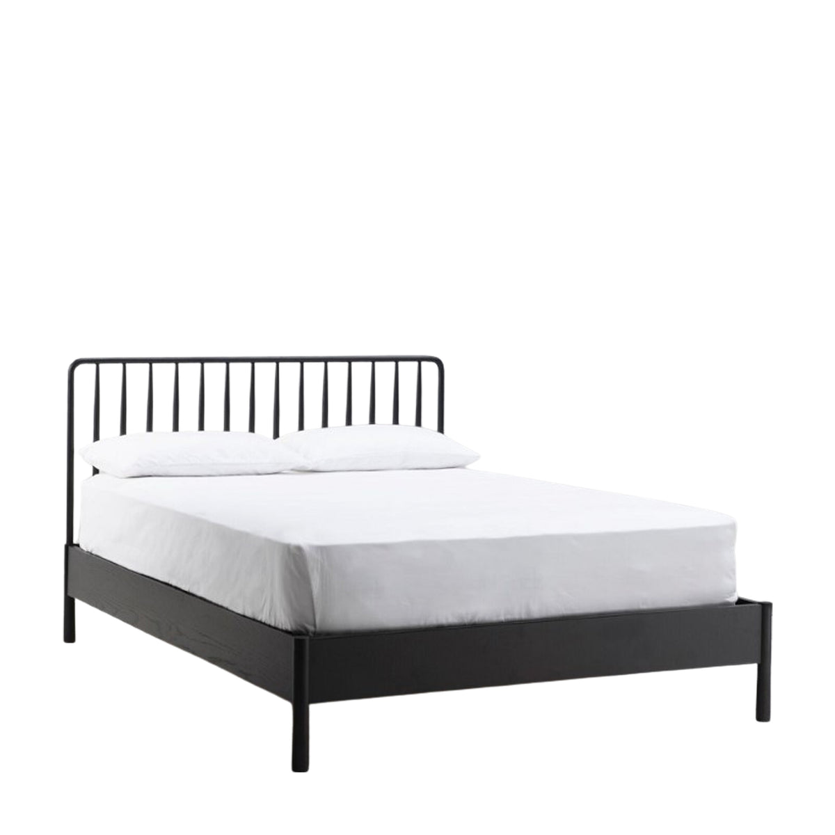 Wycombe Spindle Bed Black 5′ King – Black Oak – 180mm under-bed clearance (view 5)