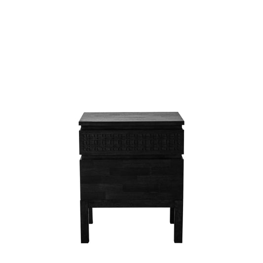 Boho Boutique Bedside 2 Drawer Chest – Black Mango – 2 Drawers