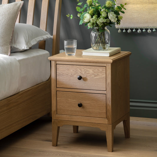 Malvern 2 Drawer Bedside – Light Wood Oak – 2 Drawers (view 2)