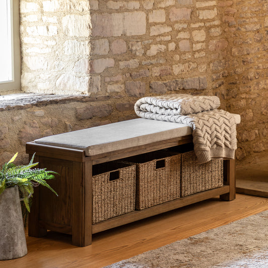Hardwick Hall Bench 1480x380x500mm – Light Wood