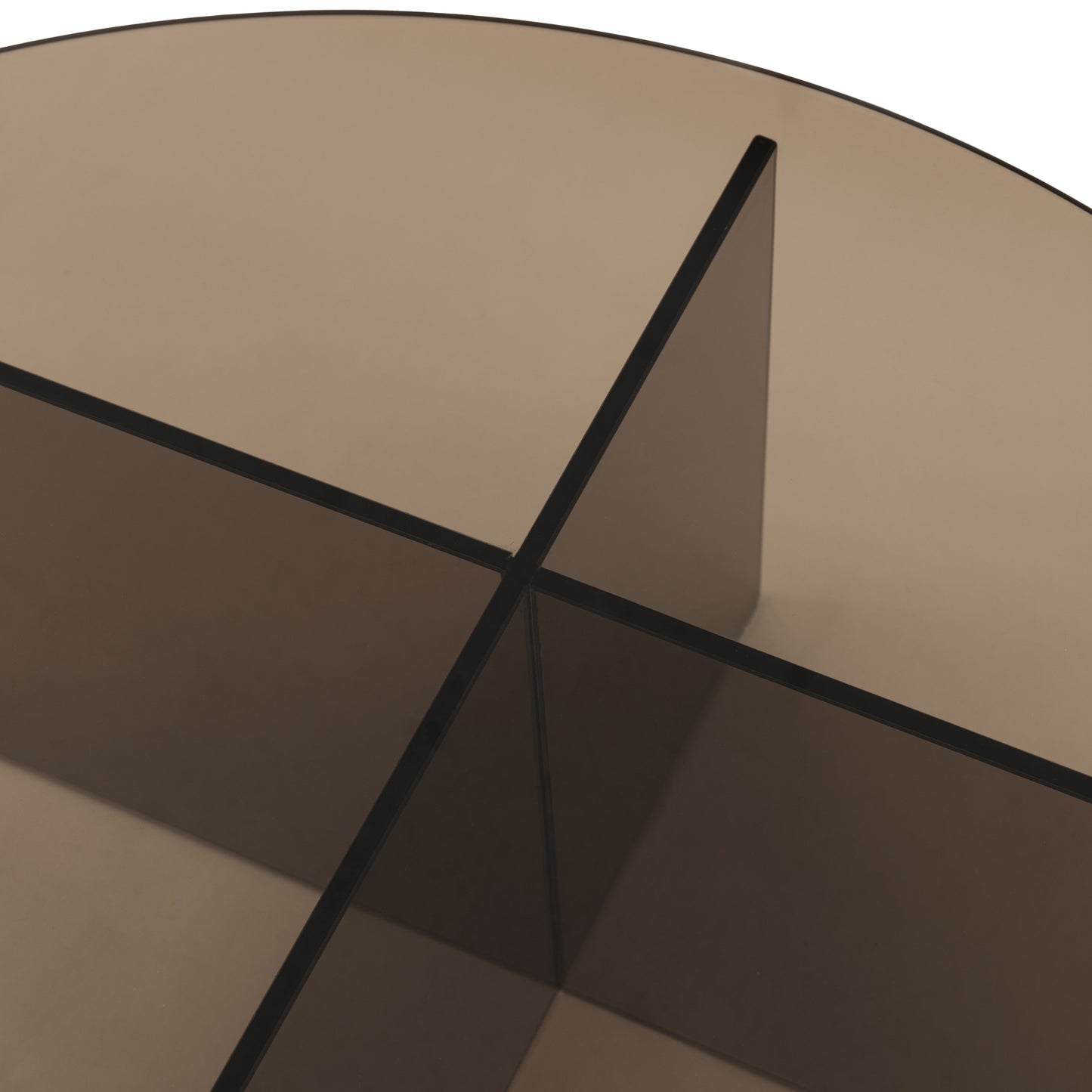 Parioli Glass Coffee Table Charcoal 900x900x325mm – Grey