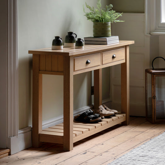 Eton 2 Drawer Console Natural 1400x380x800mm – Natural