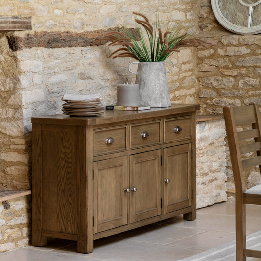 Hardwick 3 Door 3 Drawer Sideboard 1500x440x860mm – Light Wood