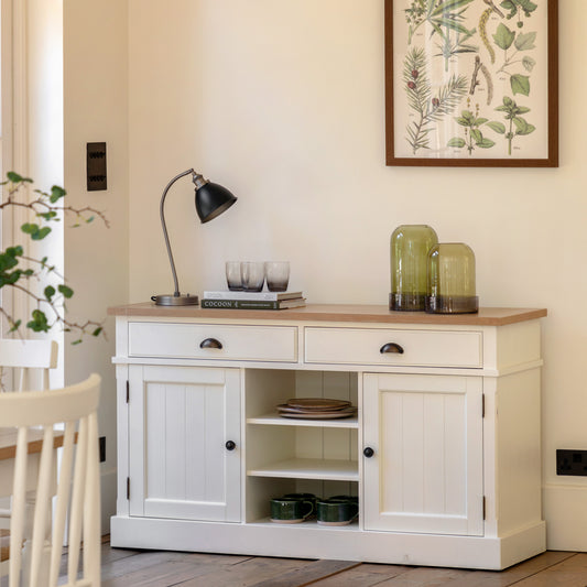 Eton 2 Door/2 Drawer Sideboard White1400x450x800mm – White