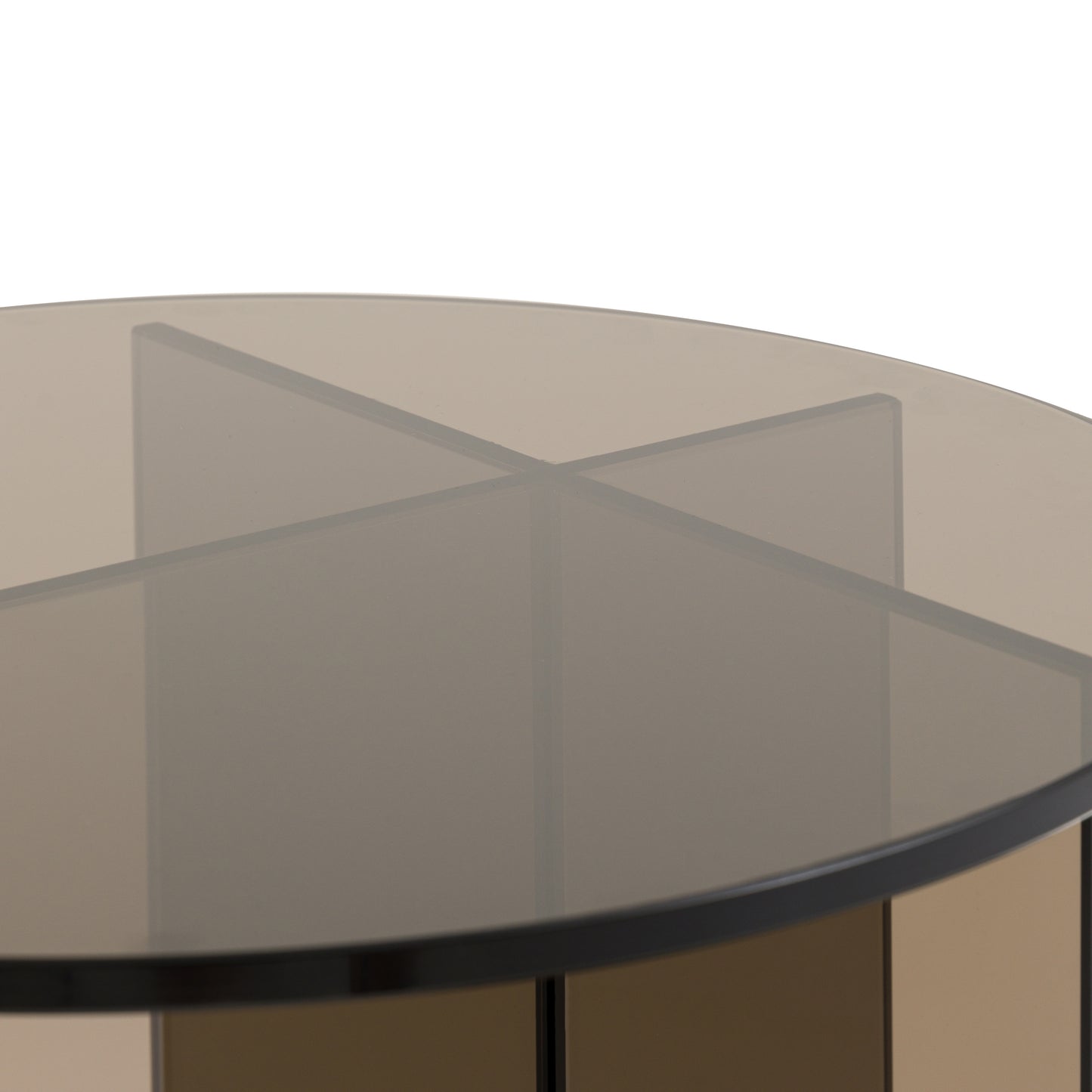 Parioli Glass Side Table Charcoal 450x450x460mm – Grey