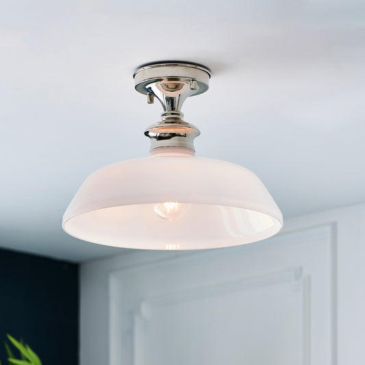 Barford 1 Ceiling Light Nickel/Opal – Silver