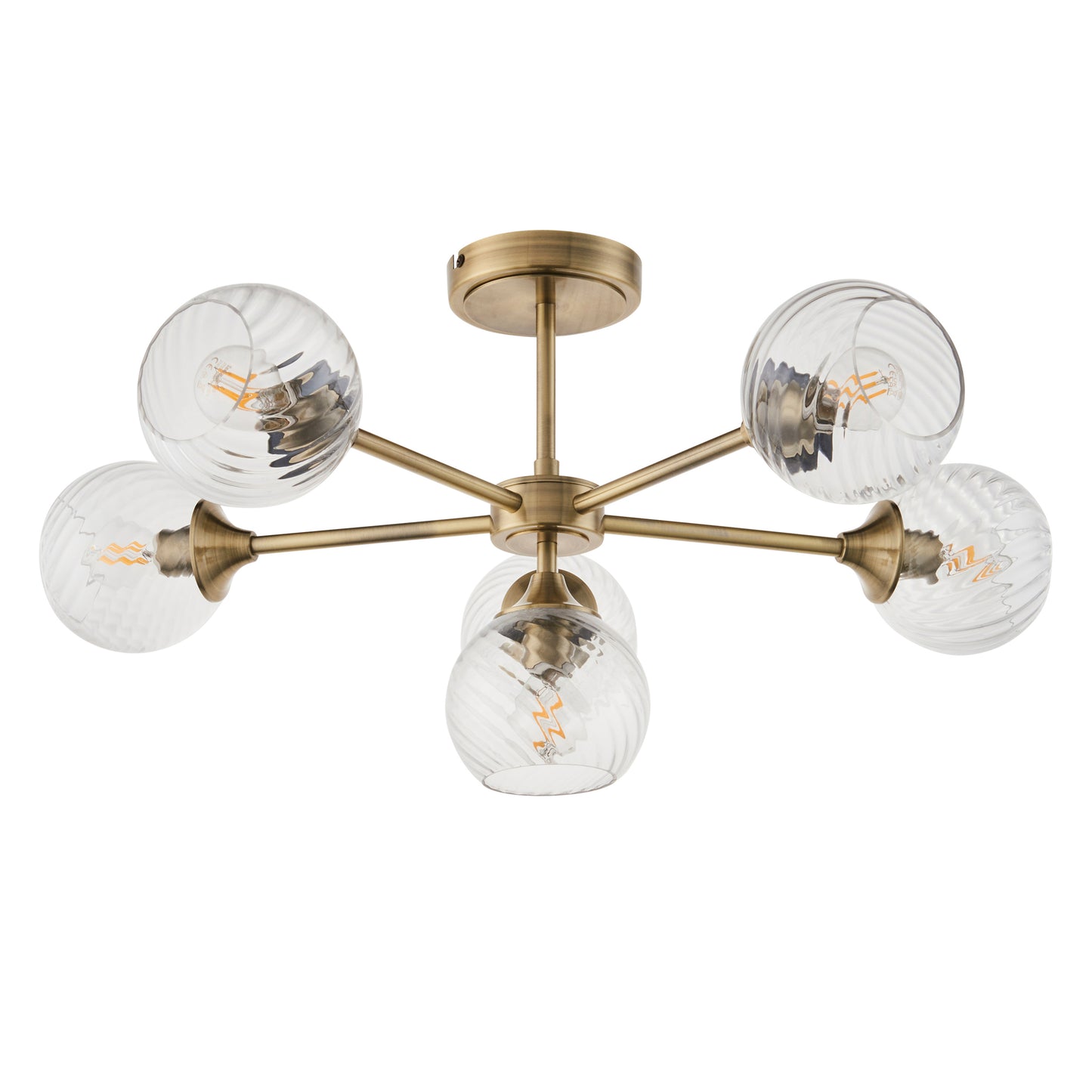 Allegra 6 Ceiling Light Antique Brass – Brass