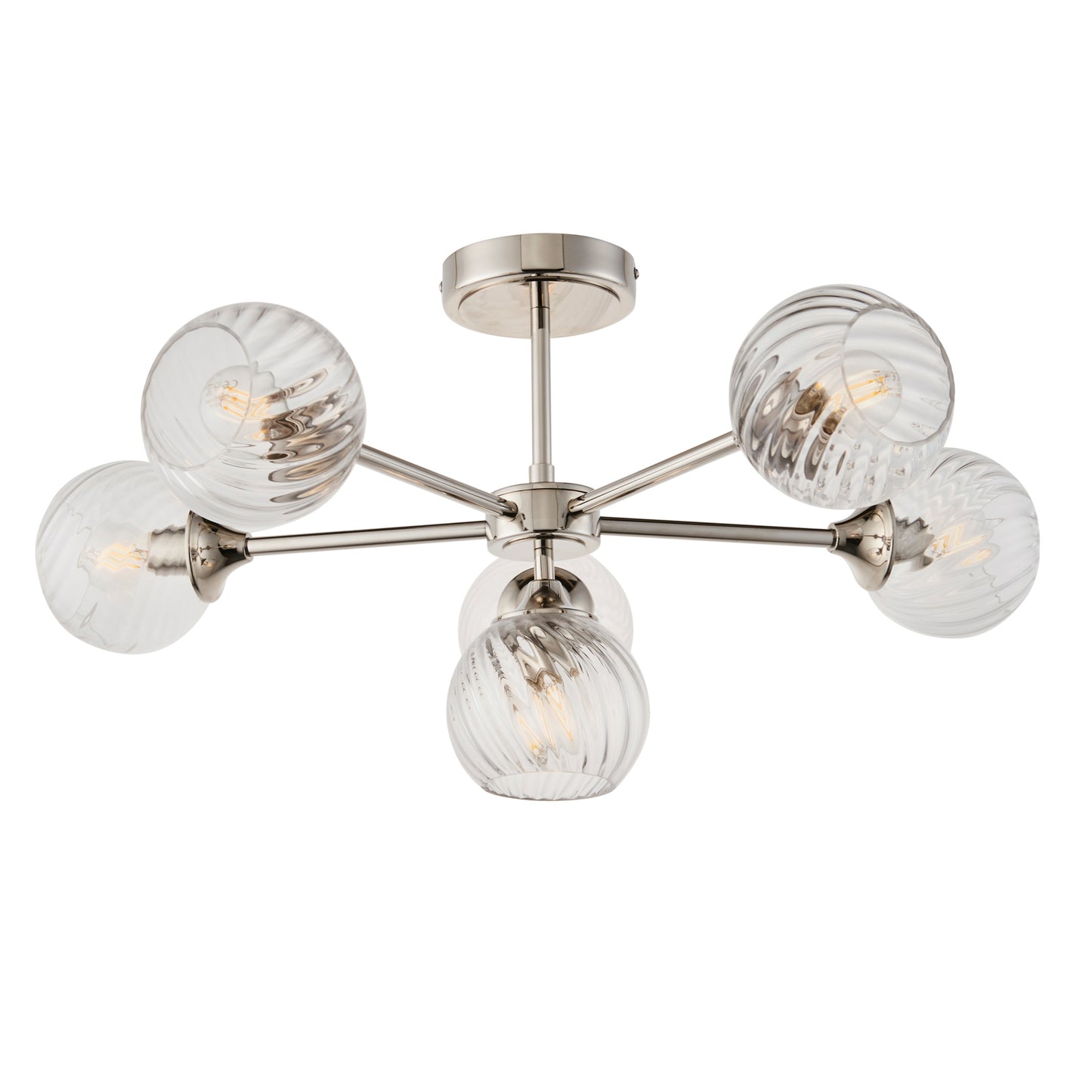 Allegra 6 Ceiling Light Bright Nickel – Nickel