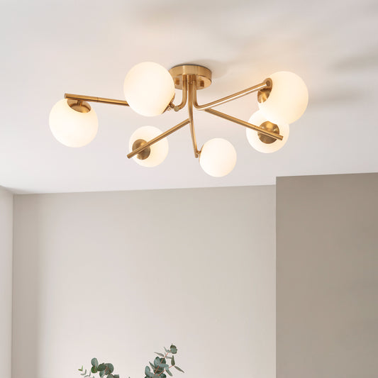 Aaron Ceiling Light Brushed Aged Brass – Brass