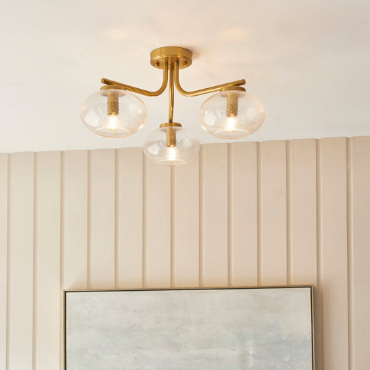 Jacob 3 Ceiling Light Warm Brass – Brass