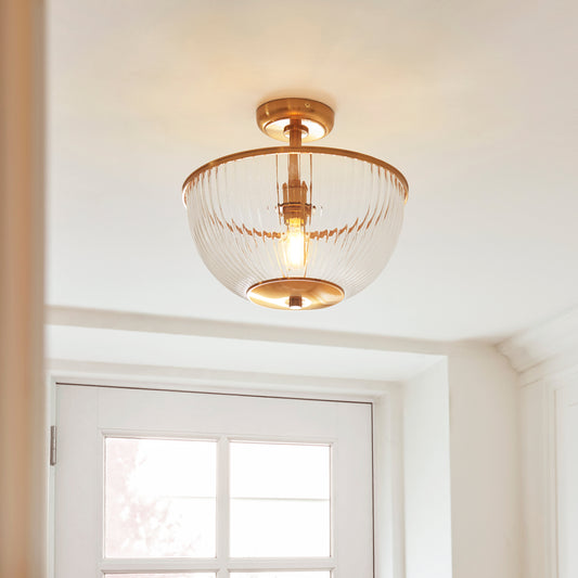 Somerset Bowl Ceiling Light Vintage Brass – Brass