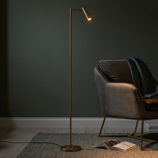 Dedicated Reader 1 Floor Lamp Satin Warm Brass – Brass
