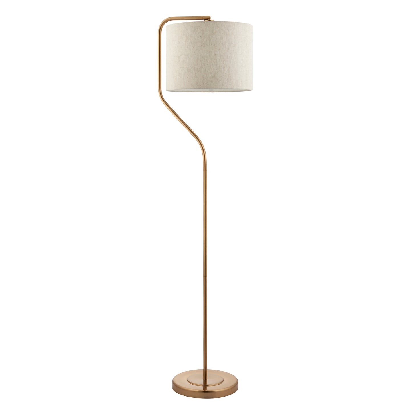 Clement Floor Lamp Brushed Aged Brass – Natural