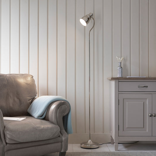 Classic Flexi Floor Lamp Bright Nickel – Nickel