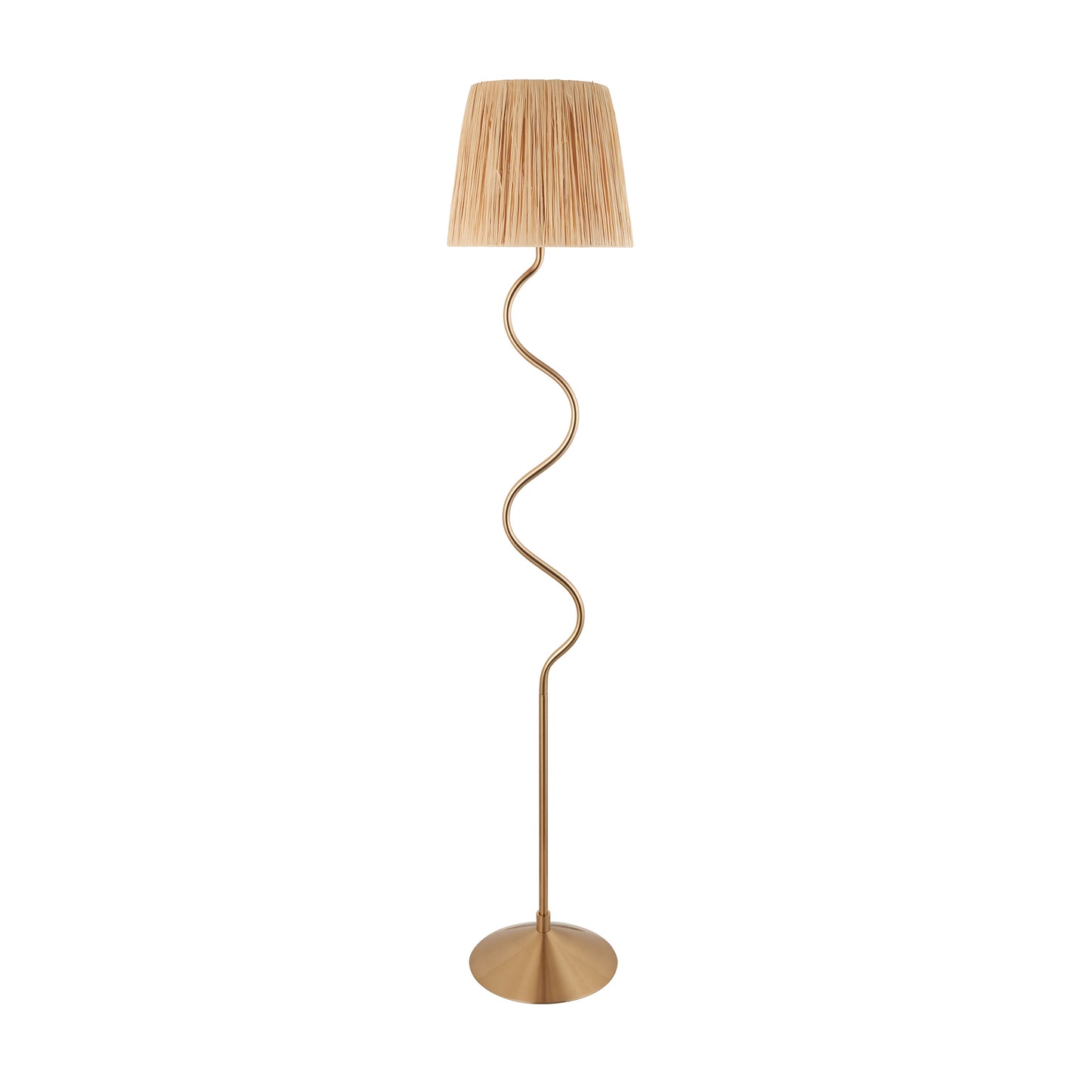 Wriggle 1 Floor Lamp Brushed Aged Brass – Brass