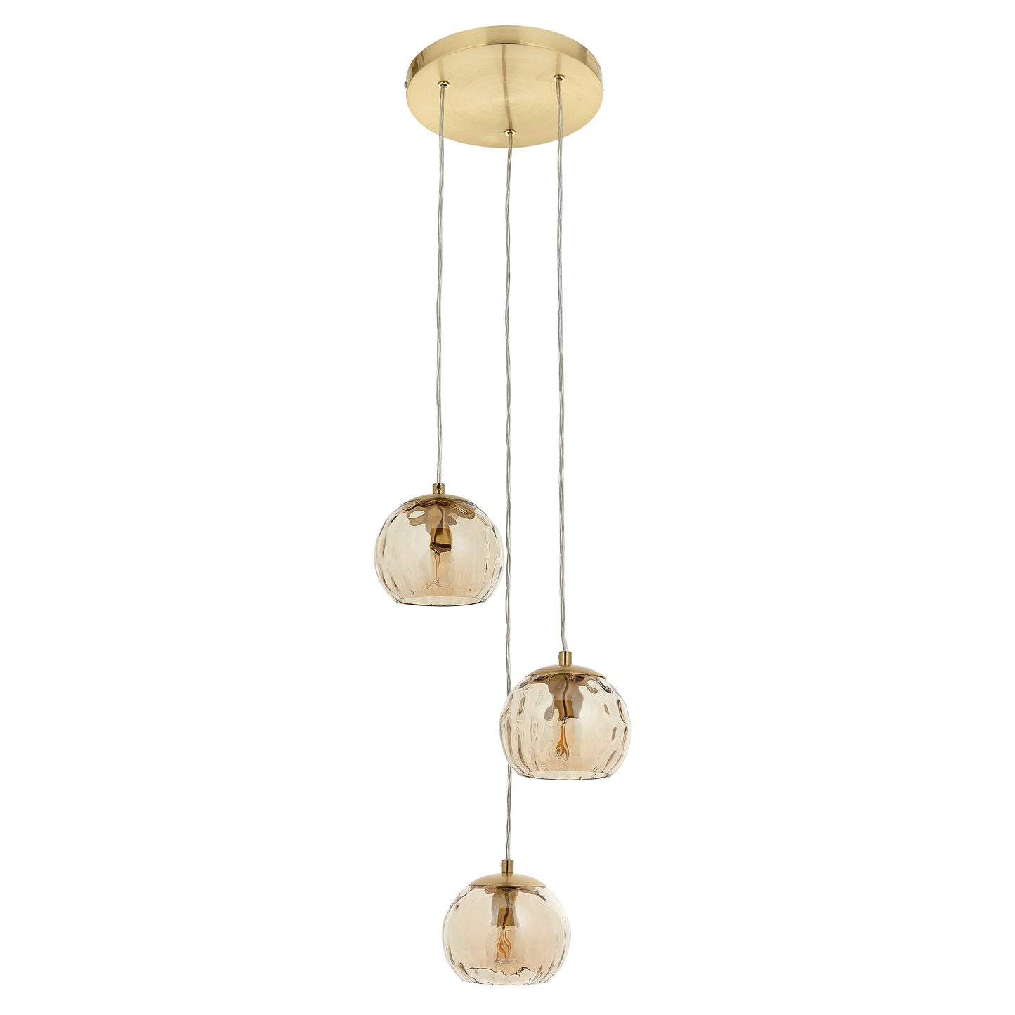 Dimple 3 Pendant Light Satin Brass – Brass
