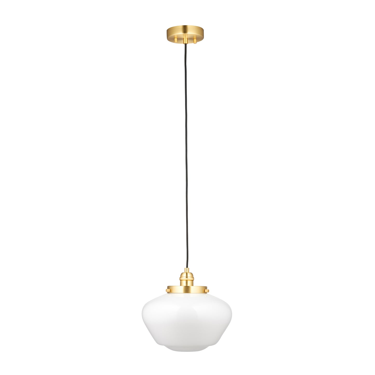 Camberley 1 Pendant Light Brass Opal Glass – Brass