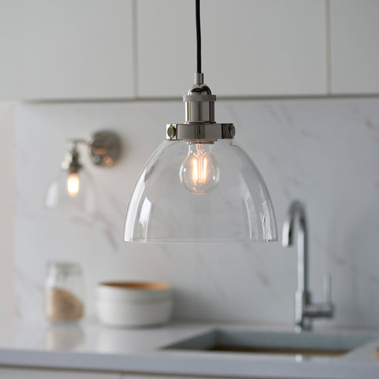 Hansen 1 Pendant Light Bright Nickel – Nickel