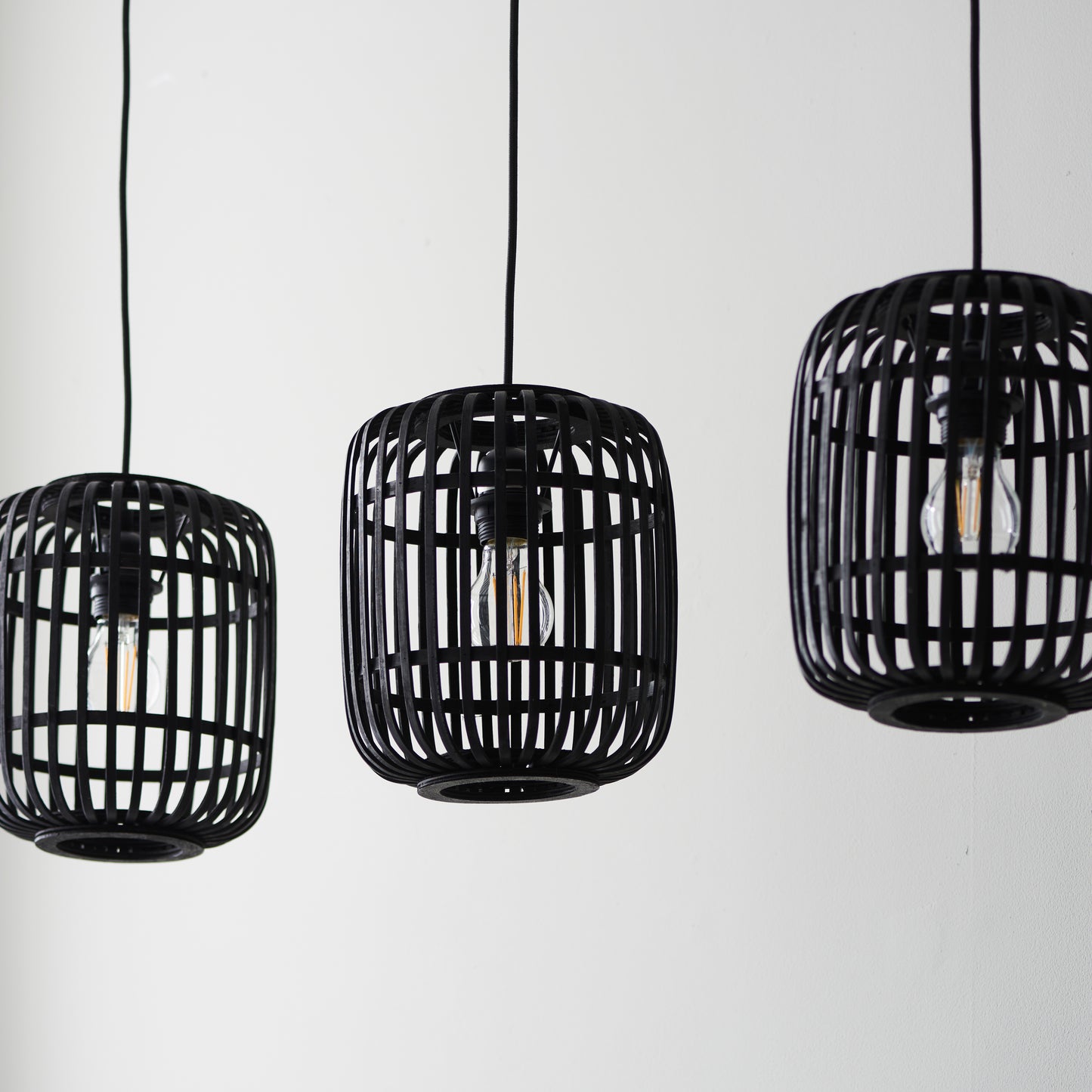 Mathias 3 Pendant Light Dark Bamboo – Black
