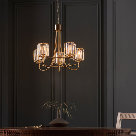 Berenice 5 Pendant Light Antique Brass – Brass