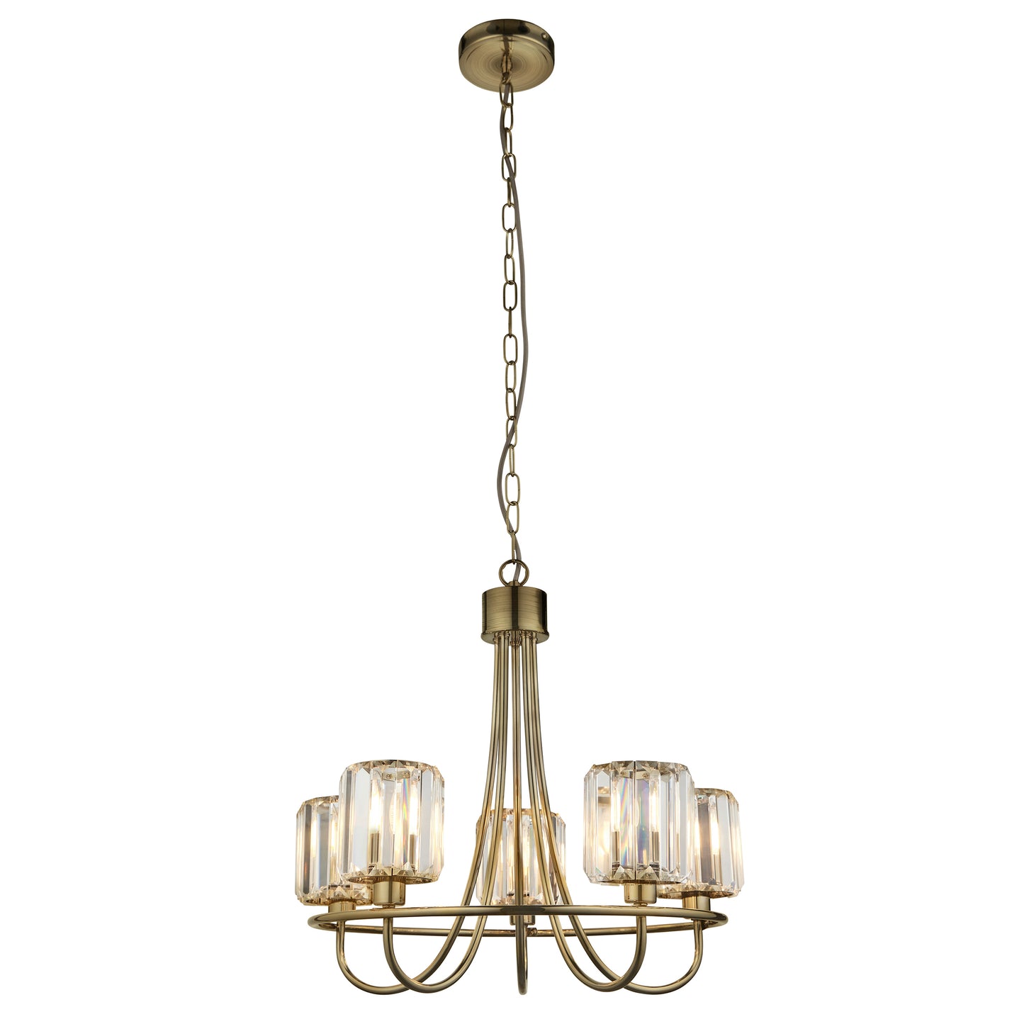 Berenice 5 Pendant Light Antique Brass – Brass
