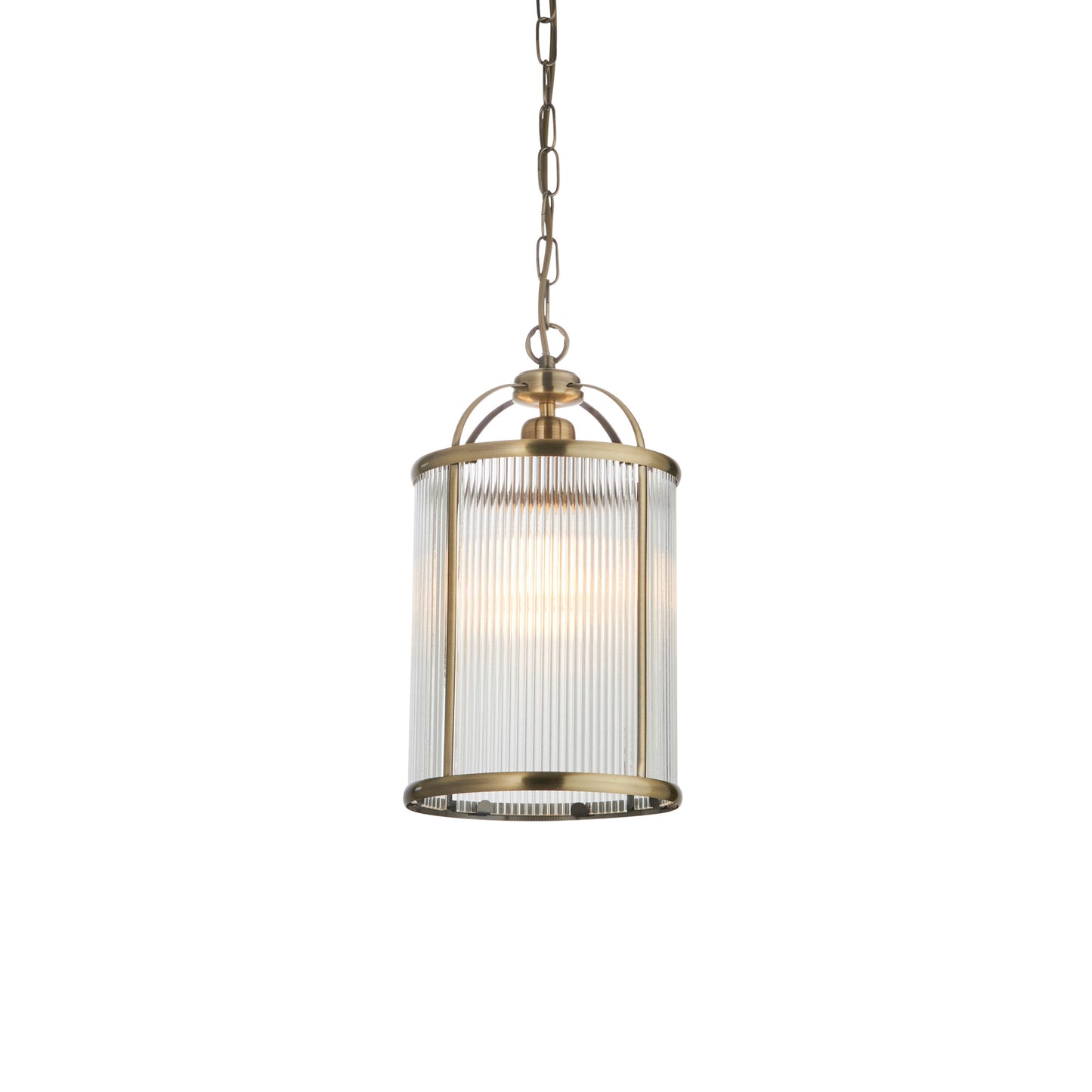 Lambeth Ribbed 1lt Pendant – Brass