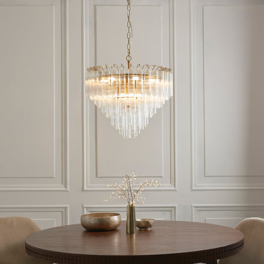 Toulouse 12 Pendant Light Clear Ribbed Glass – Clear