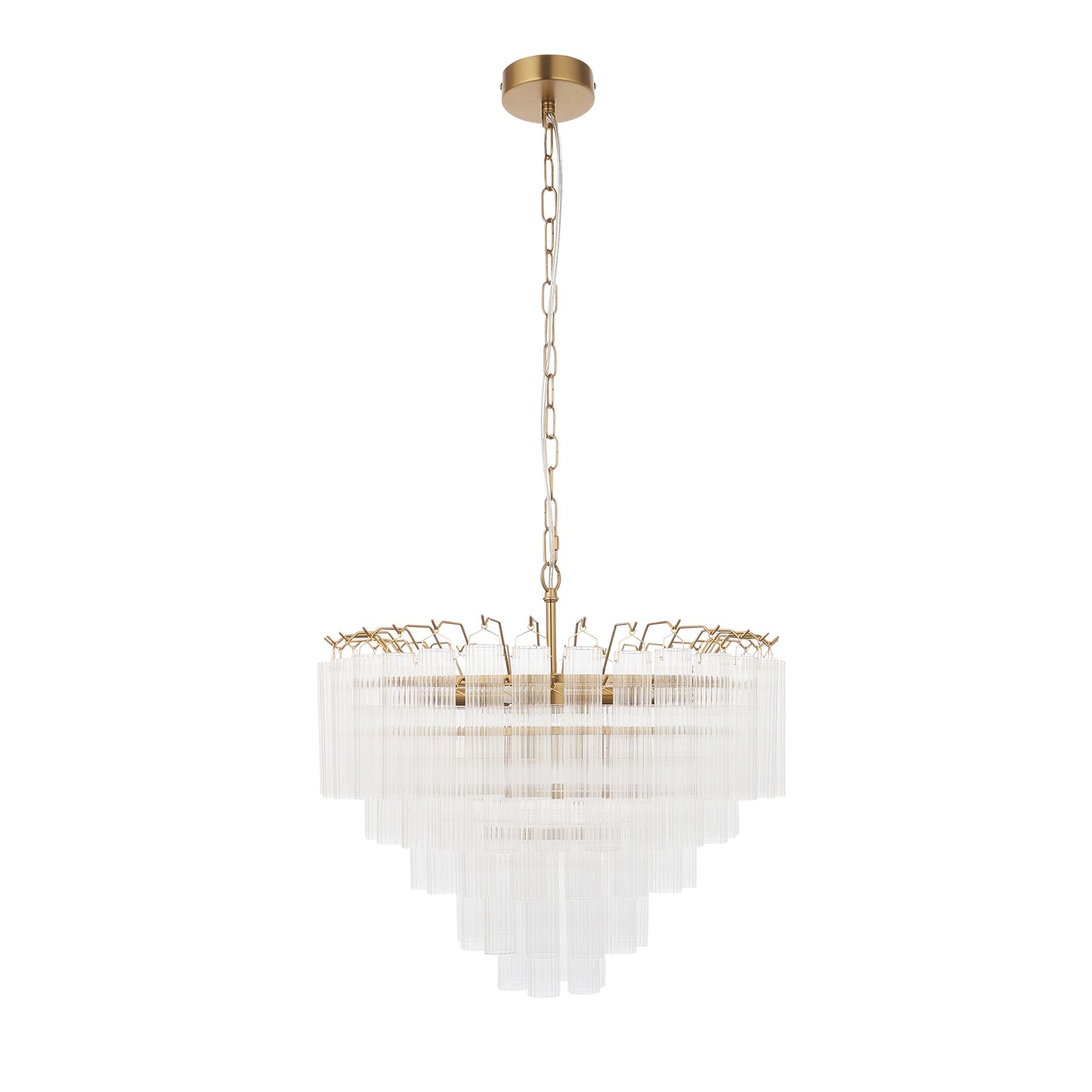 Toulouse 12 Pendant Light Clear Ribbed Glass – Clear