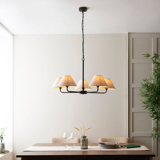 Lille 5 Pendant Light Matt Black – Black