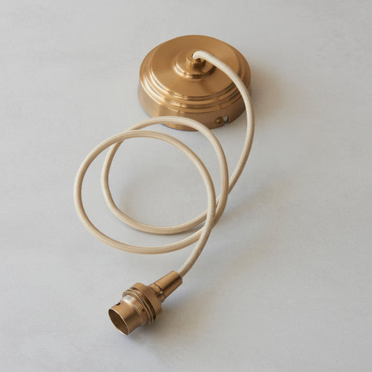 Eltham 1 Pendant Light Brushed Aged Brass/Natural – Brass