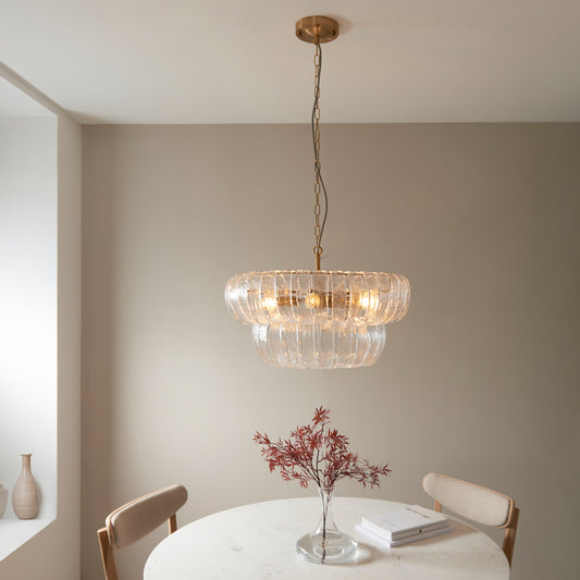 Montrose 6 Pendant Light Brushed Aged Brass – Brass
