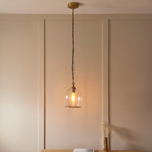 Ashcroft 1 Pendant Light Brushed Aged Brass – Brass