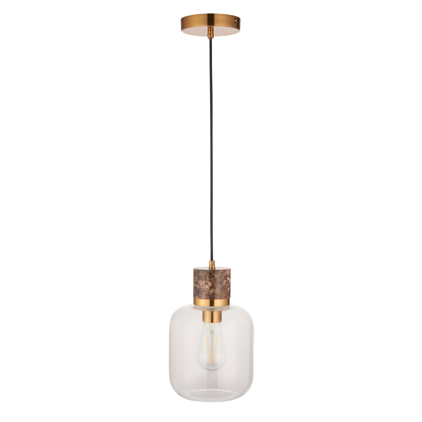 Travi 1 Pendant Light Dark Brown Emperador Marble – Brown