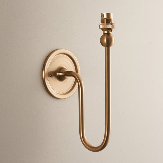 Santiago 1 Wall Light Fitting Brushed Aged Brass – Brass