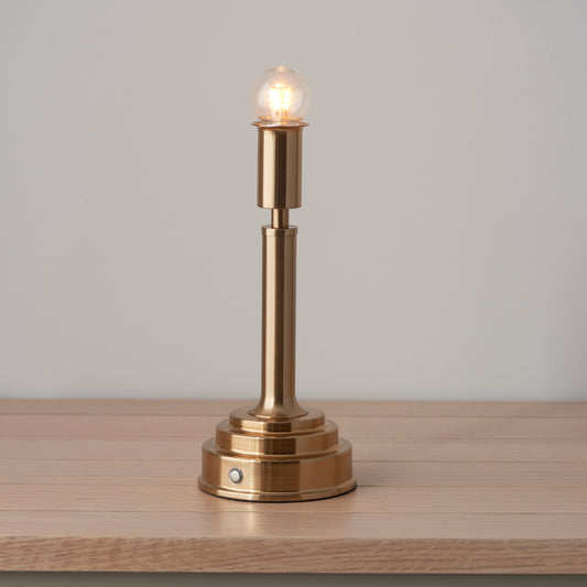 Upton Rechargeable Table Lamp Base Brushed Brass – Brass