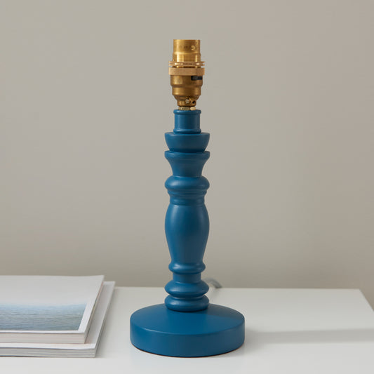 Bibury Table Lamp Base Satin Marlin Blue Paint – Blue