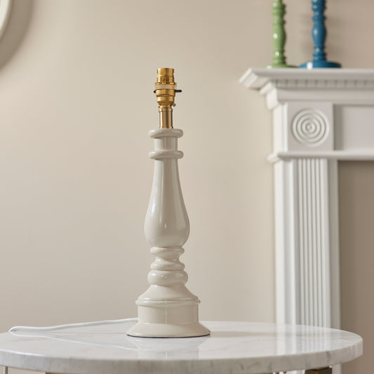 Myrtle Table Lamp Base Almond White – Natural
