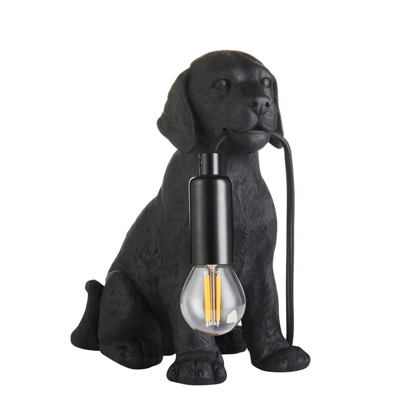 Labrador Puppy Table Lamp Black – Black