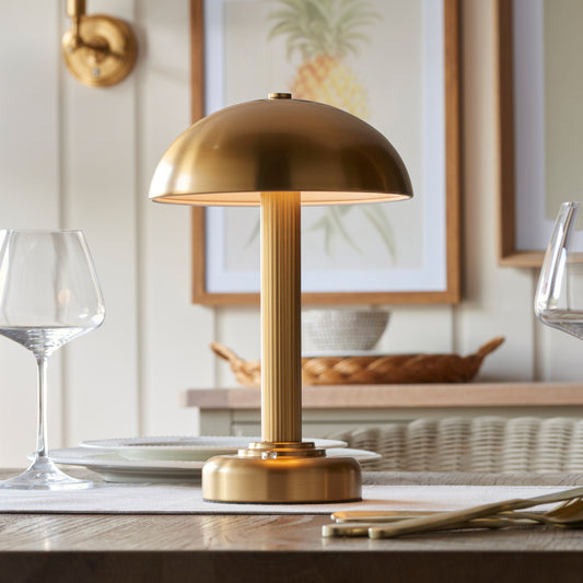 Bridport Rechargeable Table Lamp Warm Brass – Brass