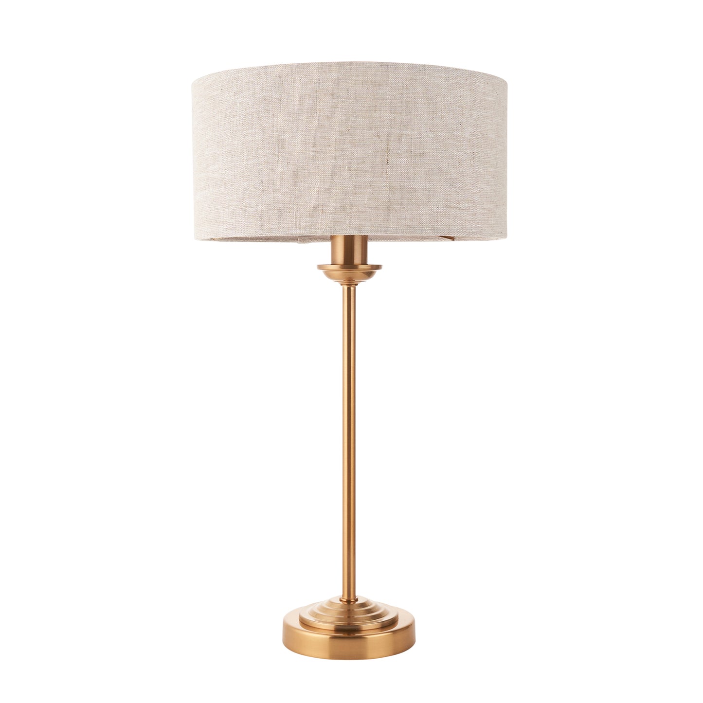 Highclere 1 Table Lamp Vintage Brass – Natural