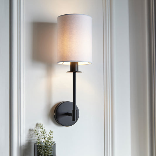 Sancerre 1 Wall Light Matt Black – White