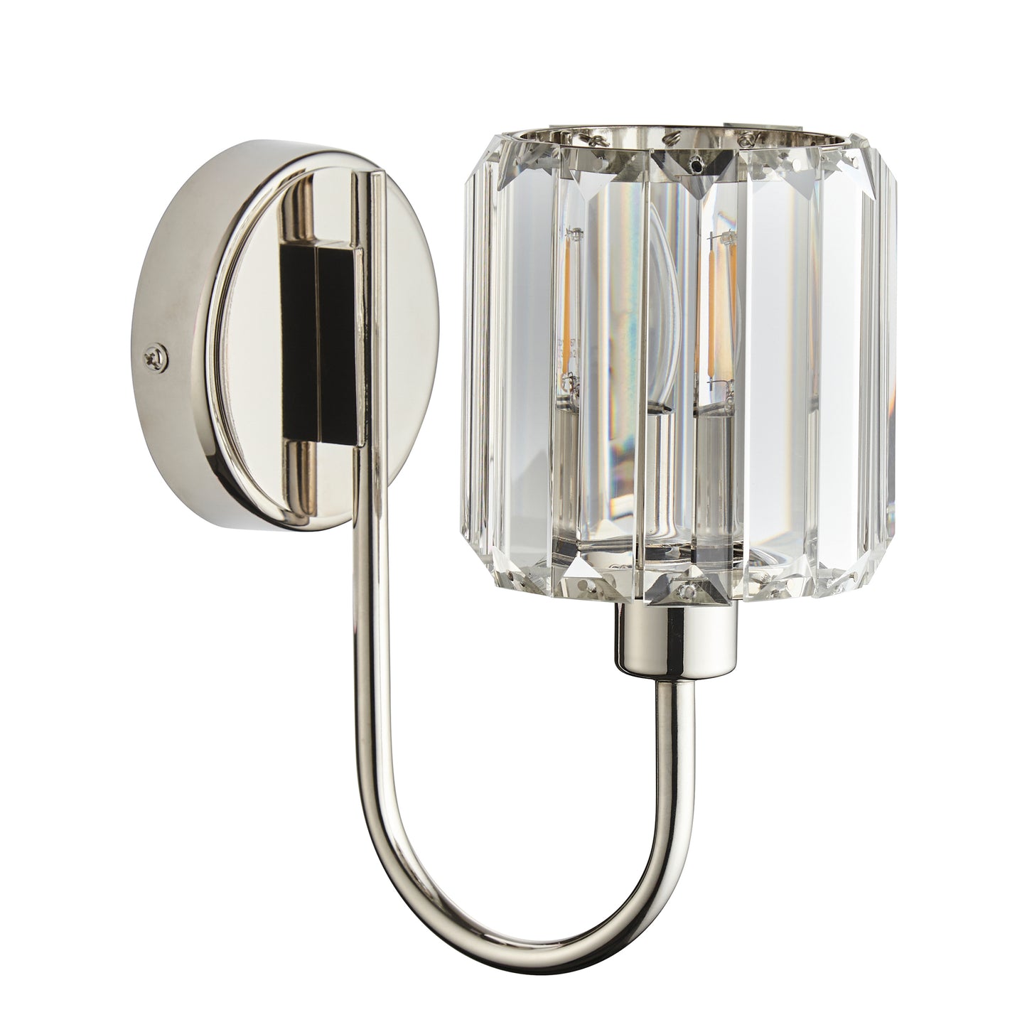 Berenice 1 Wall Light Bright Nickel – Nickel