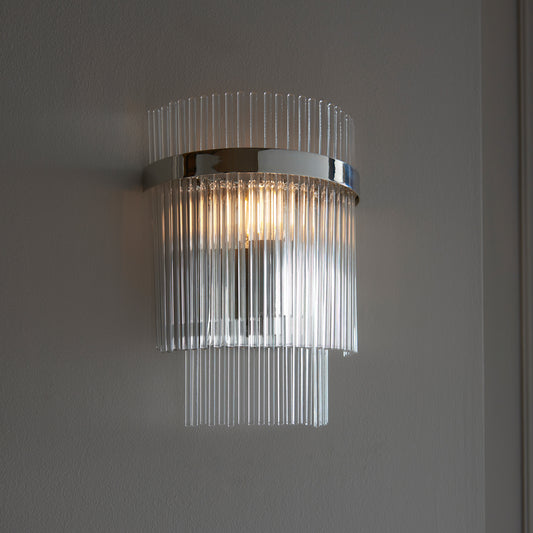 Marietta 1 Wall Light Bright Nickel – Nickel