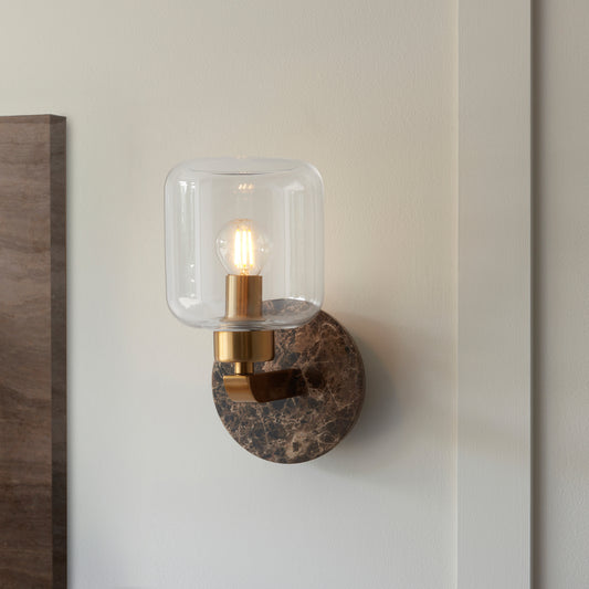 Travi Wall Light Dark Brown Emperador Marble – Brown