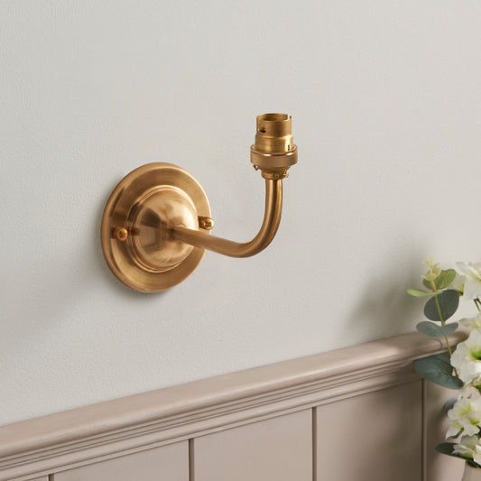 Dome Arc 1 Wall Light Fitting Brushed Aged Brass – Brass