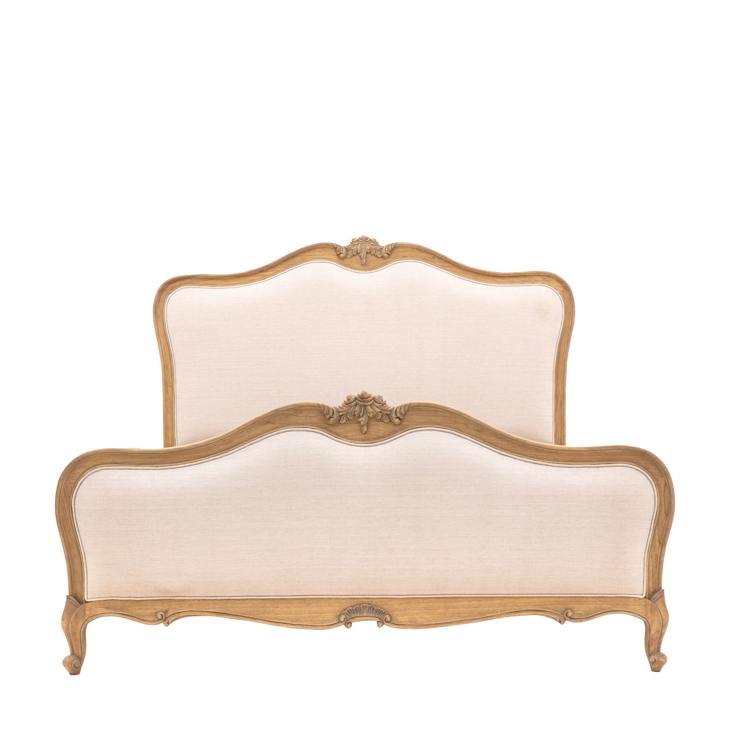 Chic 6' Linen Upholstered Bed Weathered – Light Wood