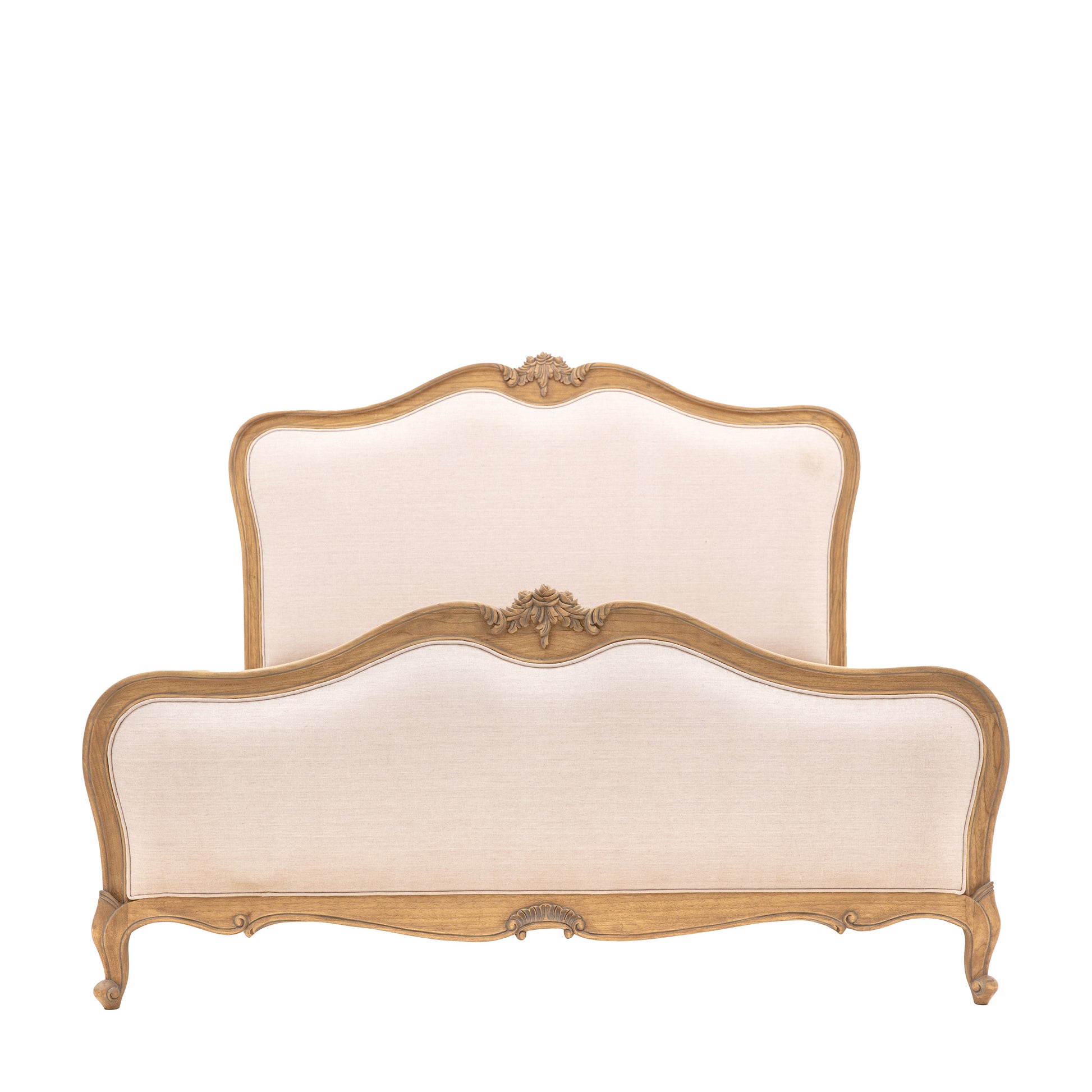 Chic 6' Linen Upholstered Bed Weathered – Light Wood