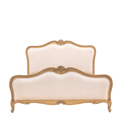 Chic 6' Linen Upholstered Bed Weathered – Light Wood
